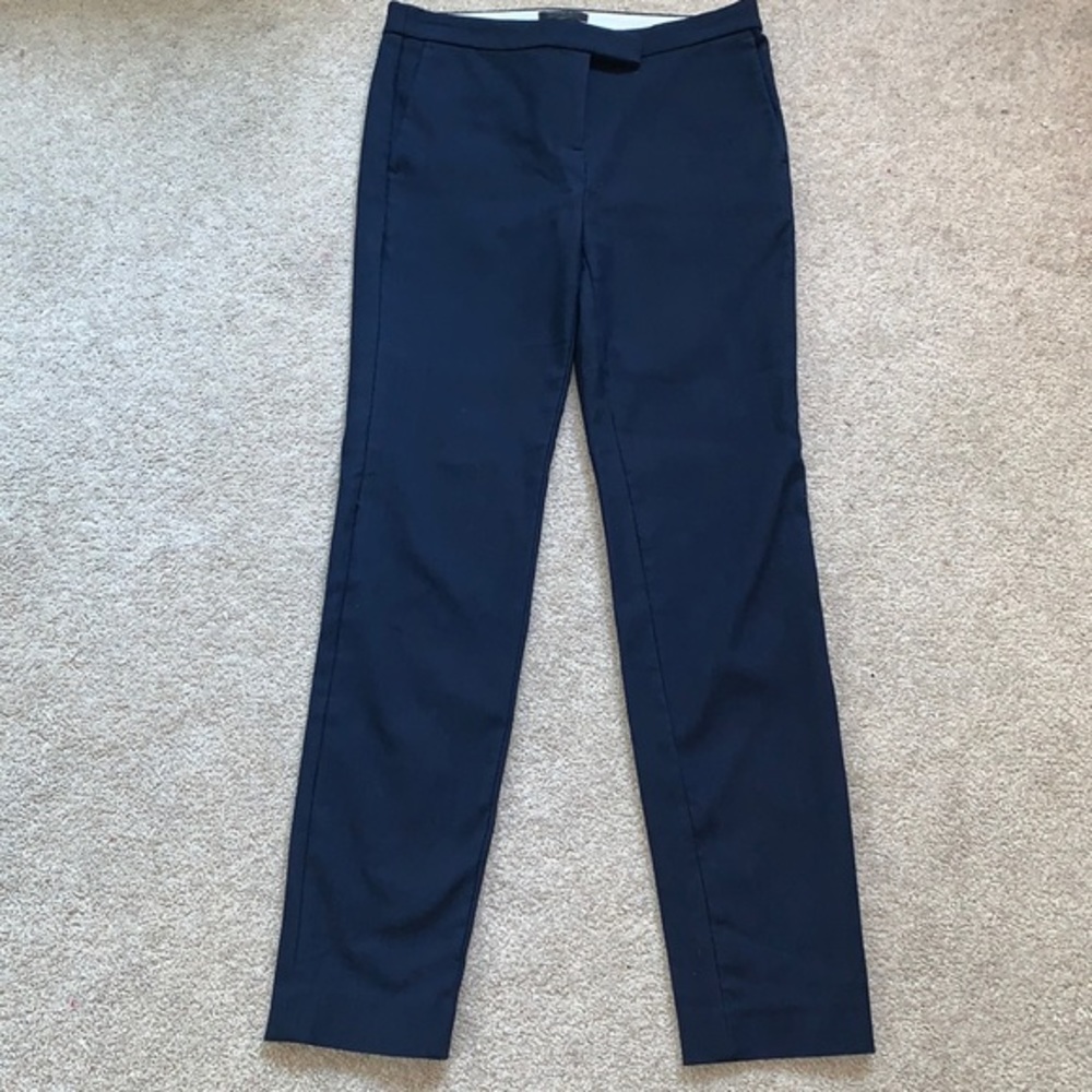 J. CREW Size 2 RYDER Navy Blue Slacks EUC